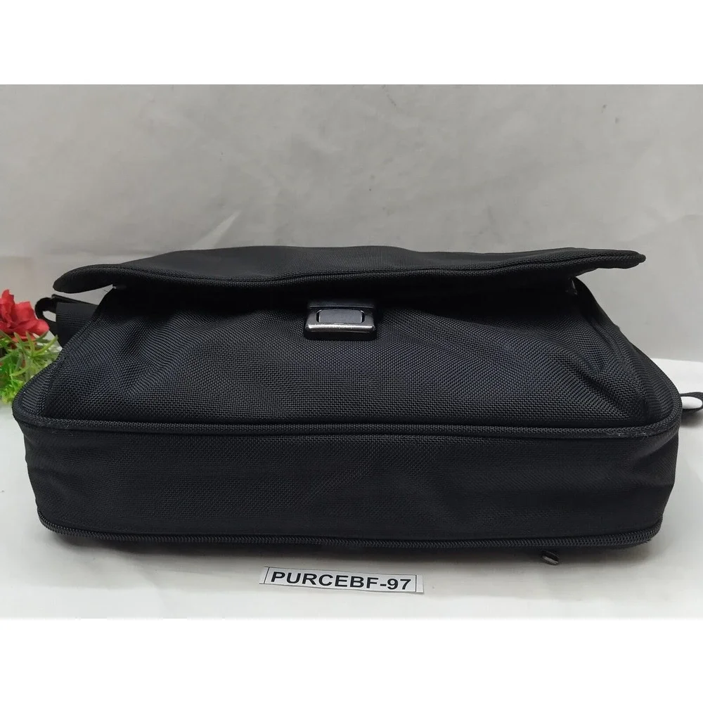 Tumi FXT Ballistic Black Nylon Pushlock Briefcase Messenger Laptop Bag